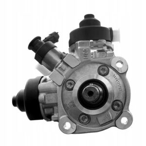A black and white image of a Diesel Fuel Pump to suit Audi A6, A7, Q5, Q7 & VW Amarok / Touareg 2015 - 2024 with various connectors and a central shaft visible.